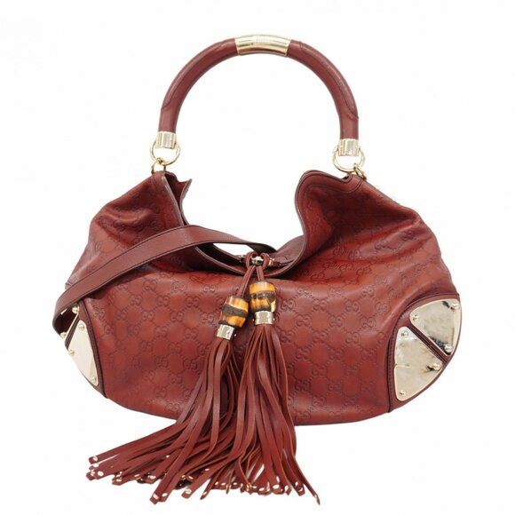 Gucci Handbags - GUCCI Red Leather Horsebit Bag